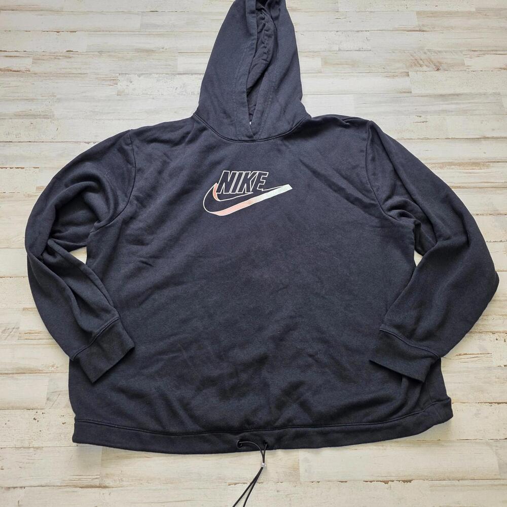 Nike Women Lifestyle Hoodie Black Loose Fit XL Comfortable Athleisure Sweatshirt